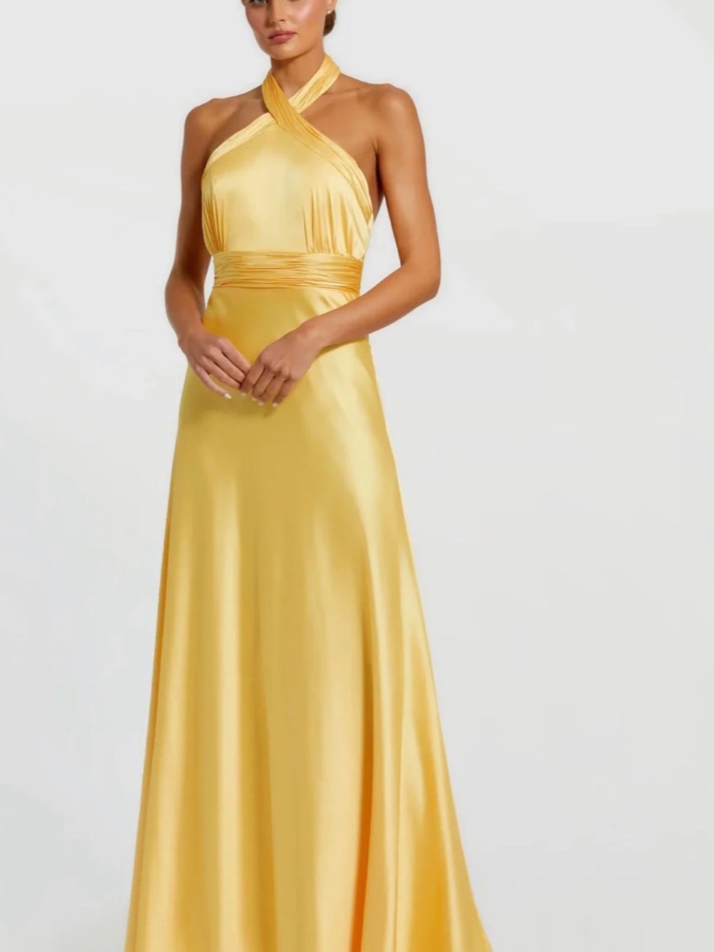 Mac Duggal - Yellow Halter Evening Dress